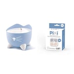 Cat it Pixi Fontaine à Eau pour Chat 2,5 L Bleu & Cat it Lot de 6 filtres de Rechange pour Fontaine 43722