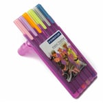 6 x Staedtler 334 x Triplus Girlie Fineliner Pens - Assorted Pastel Set - Pink