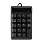 Yunir Portable Mini USB Wired 19 Keys Numeric Keyboard Splash-proof Waterproof Number Keypad for Desktop Computer Tablet Laptop Notebook