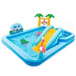 HHORB Crocodile Garden Water Slide Inflatable Pool, Paddling Pool, Children's Family Pool, Inflatable Play Center, Suitable for Children Over 2 Years Old