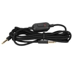 Gaming Headset-kabel Vävd Hörlurskabel med Volymkontroll och Mute-knapp för Logitech G Pro X G433 G233 Svart