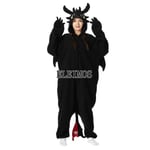 Cartoon Toothless Onesie Pyjamas Vuxna Kvinnor Män Djur Pyjamas Hemkläder Halloween Cosplay Festdräkter BLACK M Fit 158-168cm