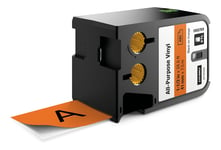 DYMO XTL Flerfunktionsvinyltejp, 41mm, svart på orange
