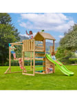TP Toys Skywood Wooden Climbing Frame with Skyline and Flying Fox, Sky Deck and Slide