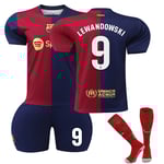 24-25 Lewandowski 9 Barcelona Hemma Team Fotbollströjor Uniform Tränings T-shirts Kids 22(120-130cm)