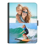 Personalised Case For Apple iPad Air 4 (2020) 10.9 inch, 360 Swivel Leather Side Flip Cover, Customise with Photo Collage - Two Image, Landscape Borderless, Layout A