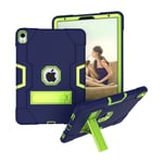 iPad Pro 11 inch (2018) hybrid skydd av plast med logo utskärning och fotstöd - Mörk Blå/ Grön