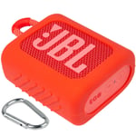 co2CREA Case Silicone for JBL go 3 Waterproof Portable Bluetooth Speaker, Portable Ultra-light Protective Sleeve with Carabiner (Not Included speaker)