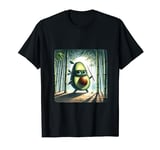 Avocado Ninja Hiding Stealthily In Bamboo Grove At Night T-Shirt