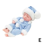Soft Rebirth Baby Dolls Lifelike Sleeping Real E Blue Hat Eyes Closed