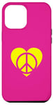Coque pour iPhone 12 Pro Max Cœur jaune signe de paix
