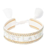 DARK Woven Friendship Bracelet With Crystals C'est La Vie White W