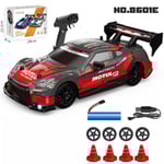 1:24 Skala RC Driftbil 4WD 2.4GHz 30KM/H Hög Hastighet Racing Sport Leksaksbil med LED-lampor, Racing och Drift Hjul 8602-