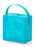 LEGO STORAGE Lego Box W. Handle Translucent Light Blue Blå