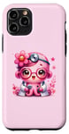 Coque pour iPhone 11 Pro Fond rose avec jolie pieuvre Docteur en rose