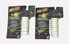 Nerf Vortex Glow in the Dark Disc Refill Pack x 2 Hasbro (20 Discs) New Sealed