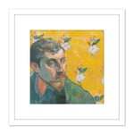 Paul Gauguin Self Portrait Les Miserables Cropped 8X8 Inch Square Wooden Framed Wall Art Print Picture with Mount