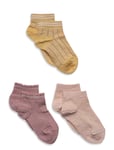 Alma 3-Pack Socks Sockor Strumpor Pink Mp Denmark