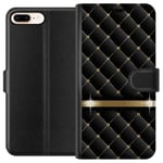 Apple iPhone 8 Plus Svart Plånboksfodral Lyxigt
