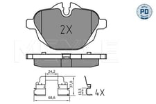 Bromsbelaggssats skivbroms MEYLEPD Quality 025 245 6118PD
