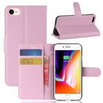 iPhone SE 3 5G (2022) / 2020 8/7 - läderfodral plånbok Rosa