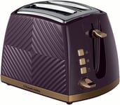 RUSSELL HOBBS GROOVE TOASTER ✅ 2 SLICE ✅ ENERGY SAVER MULBERRY & GOLD PURPLE UK
