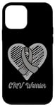 Coque pour iPhone 12 mini CMV Warrior Wear Cœur de sensibilisation au CMV Ruban argenté