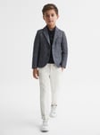 Reiss Kids' Babbington Wool Blend Check Blazer, Navy/Grey