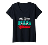 Womens Small Changes Can Make A Big Difference Gym Fitness Workout V-Neck T-Shirt
