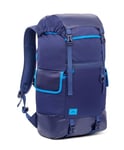 RIVACASE 15.6 Inch Laptop Backpack 25L with Shoulder Strap Light Reflecting Travel Bag Hidden Pockets Rucksack College Student Daypack for Men Women (Blue)