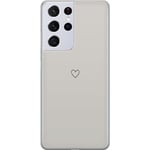 Samsung Galaxy S21 Ultra 5G Gennemsigtigt Telefoncover Grått hjärta