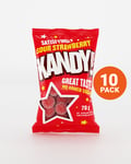 KANDY! Sour Strawberry 10x70g - Sukkerfritt godteri