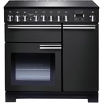 Rangemaster Professional Deluxe 90cm Electric Range Cooker with Induction Hob - Black