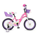 LHQ-HQ 14, 16-inch Bicycles For Children 3-8 Year Old Boys And Girls' Bikes Kids' Gifts Bicycles For Kids Pink Yellow Bike (Color : PINK, Size : 16INCHES)