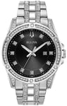 Bulova 96K105 Crystal Sort/Stål Ø43 mm