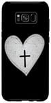 Coque pour Galaxy S8+ Jésus vous aime cœur avec croix religieuse bible chrétienne