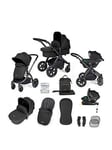 Ickle Bubba Stomp Luxe All-In-One I-Size Travel System With Isofix Base (Stratus) - Black / Midnight / Black
