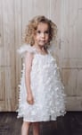 DOLLY BY LE PETIT TOM allover butterflies Tutu dress – white - small 4-6 år