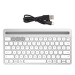 Business Keyboard Multi-Function Portable Business Bluetooth Keyboard for Computer Phone Tablet (Silver)