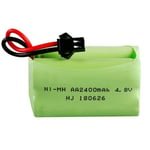 YUNIQUE GREEN-CLEAN-POWER - Batterie Ni-MH 4,8V AA 2400mAh Haute Capacité | Connecteur SM 2P | Compatible HY800 F1 F3 RC Boat, RC Bus | Inclut Câble Charge USB, Vert