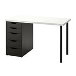 IKEA - LAGKAPTEN / ALEX Työpöytä, Valkoinen/mustanruskea, 120x60 cm