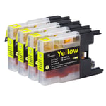 4 Yellow XL Ink Cartridges compatible with Brother MFC-J6510DW & MFC-J6710DW 