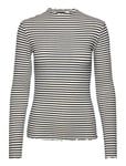 Candacekb Stripe Ls Tops T-shirts & Tops Long-sleeved Black Karen By Simonsen