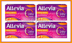 4x Allevia Fexofenadine 120mg Hayfever | Sneezing | Itchy Eyes & Nose -7 Tablets