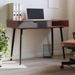 Skrivebord med skuffe 110x50x75 cm konstrueret træ brun
