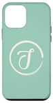 iPhone 12 mini Minimalist White Monogram Letter J Circular Logo Case