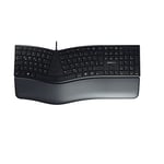 CHERRY KC 4500 ERGO, ergonomic keyboard, German layout (QWERTZ), wired, padded palm rest with memory foam, curved keypad, black