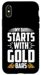Coque pour iPhone X/XS Ma journée commence avec Gold Lars Goldsmith