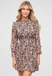 Urban Classics Chiffonklänning med midjeband och blommönster (brown,XXL)