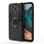 TANYO Case for Xiaomi Poco F2 Pro/Pocophone F2 Pro 5G, TPU/PC Shockproof Phone Cover with 360° Kickstand, Armor Bumper Protective Shell Black